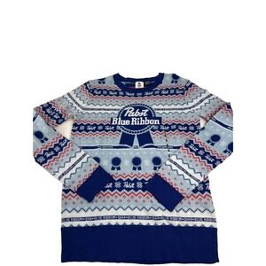 PABST BLUE RIBBON Beer PBR Ugly Christmas Sweater Holiday Party NWT Small